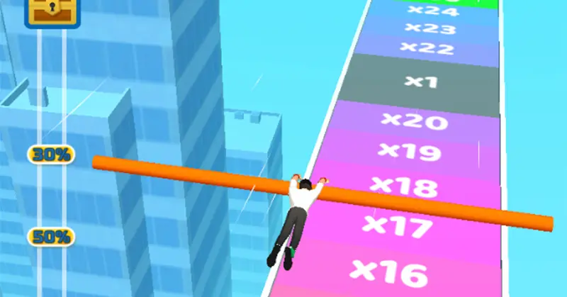 【Stunt Rails】棒を伸ばして空を飛ぶ話題のハイパーカジュアルゲームをレビュー