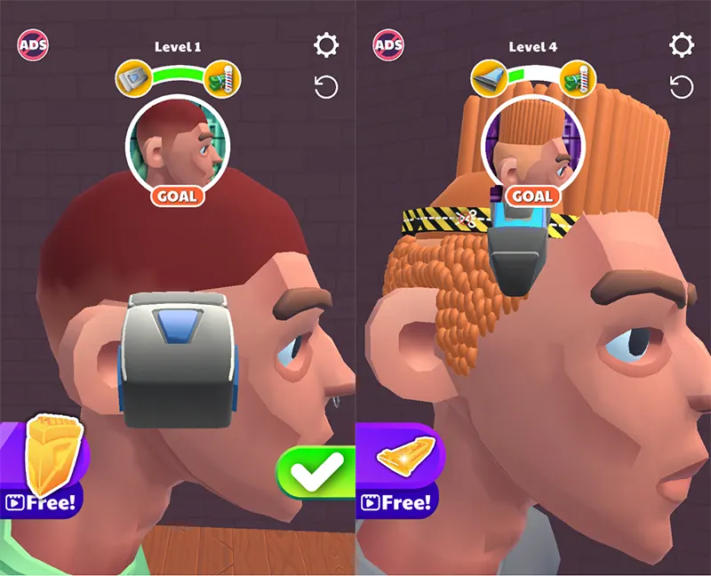 Fade Master 3D: Barber Shopのプレイ画面